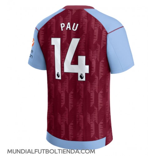 Camiseta Aston Villa Pau Torres #14 Primera Equipación Replica 2023-24 mangas cortas